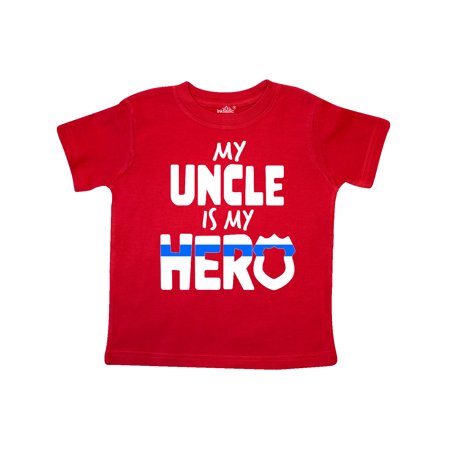 

Inktastic My Uncle is my Hero Police Officer Family Gift Toddler Boy or Toddler Girl T-Shirt
