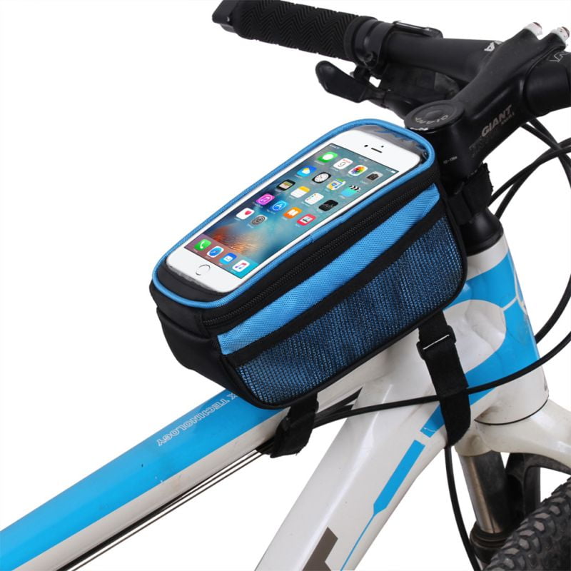 Waterproof MTB Mountain Bike Frame Front Bag Pannier Hiking Mobile Phone Holder 