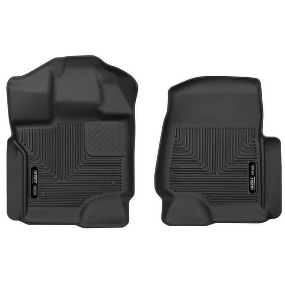 Husky Liners 18361 Weatherbeater Floor Mats Fit 2015-2025 Ford F-150 SuperCab/SuperCrew/Lightning Carpet/Vinyl/Flat-Fold Front Row Liners 2pc Black