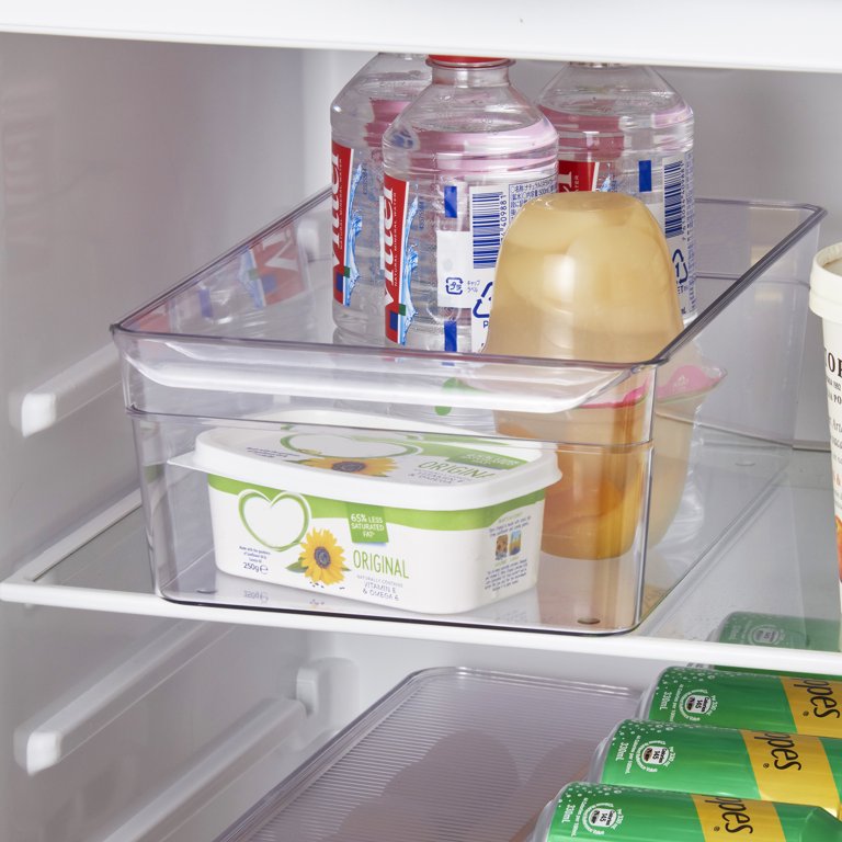 Mainstays Large Fridge Bin, 12x8x4 inches, Clear Plastic
