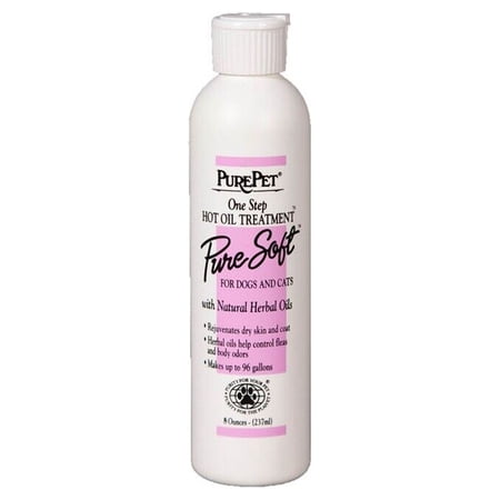 Pure Soft One Step Luxury Dog and Cat Hot Oil Treatment for Healthy Skin + Coat (8 ounce)