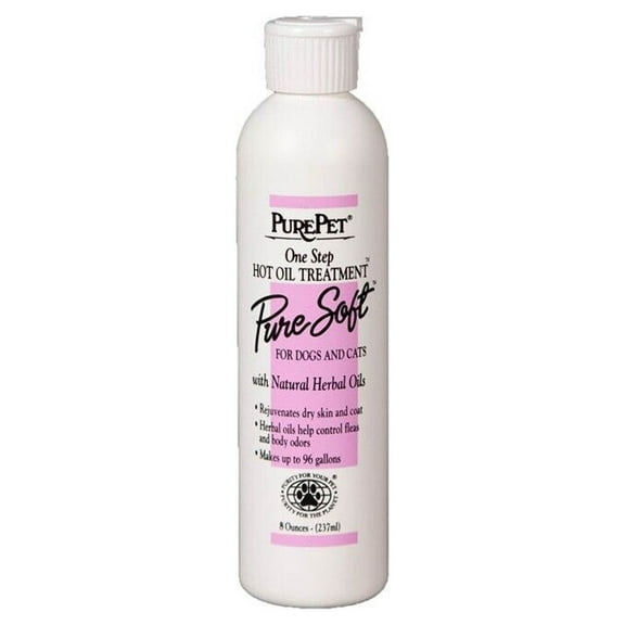 Pure Soft One Step Luxury Dog and Cat Hot Oil Treatment for Healthy Skin Coat (8 ounce)