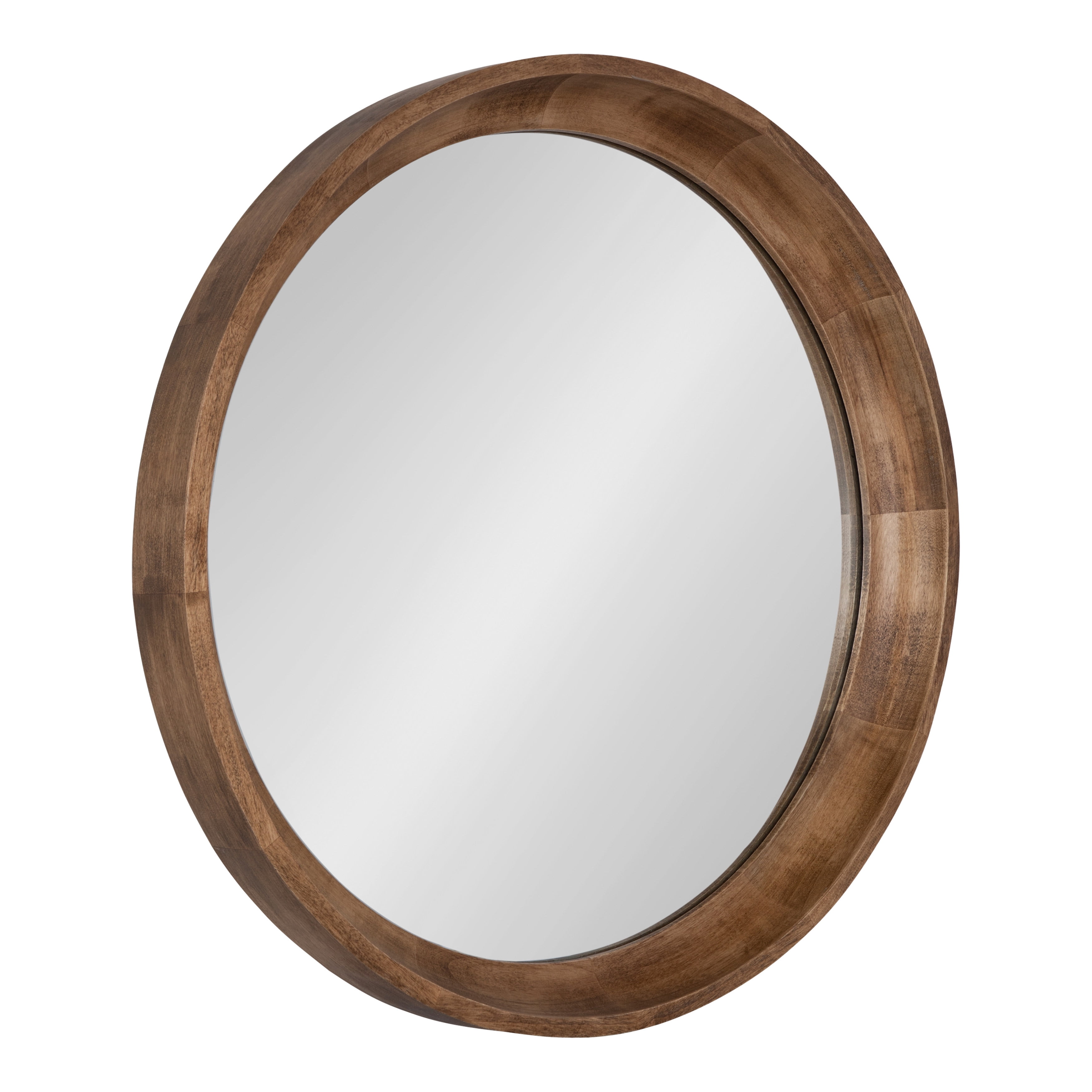 Laurel Colfax Round Wood Mirror, Rustic Oval Wood Mirror