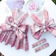 thumbnail image 5 of WOLIAUO Dog Harness and Leash Set, Cute Bow Tie Plaid Harnesses for Puppy Cat, Adjustable Pet Kitties Vest, Breathable Harness Traction Rope for Boy Girl Small Animal (M Pink), 5 of 5