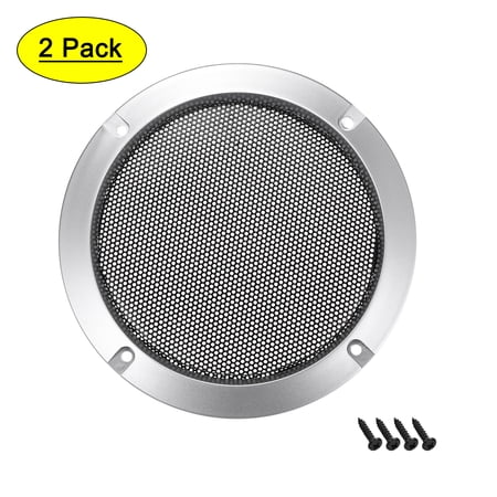 Uxcell 2 pcs 6.5 Mounting Hole Diagonal Distance Speaker Grill Mesh Decorative Circle Woofer Guard Protector Cover
