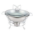 thumbnail image 3 of GUOOL Chiffon de Buffet Rond en Acier Inoxydable avec Couvercle pour Fêtes, 3 of 9