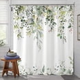 thumbnail image 3 of Eucalyptus Plant Rustic Shower Curtain, Watercolor Leaves On The Top Country Farm House Shower Curtain, Spring Botanical Bathroom Curtain 72 ×72 Inch, 3 of 6