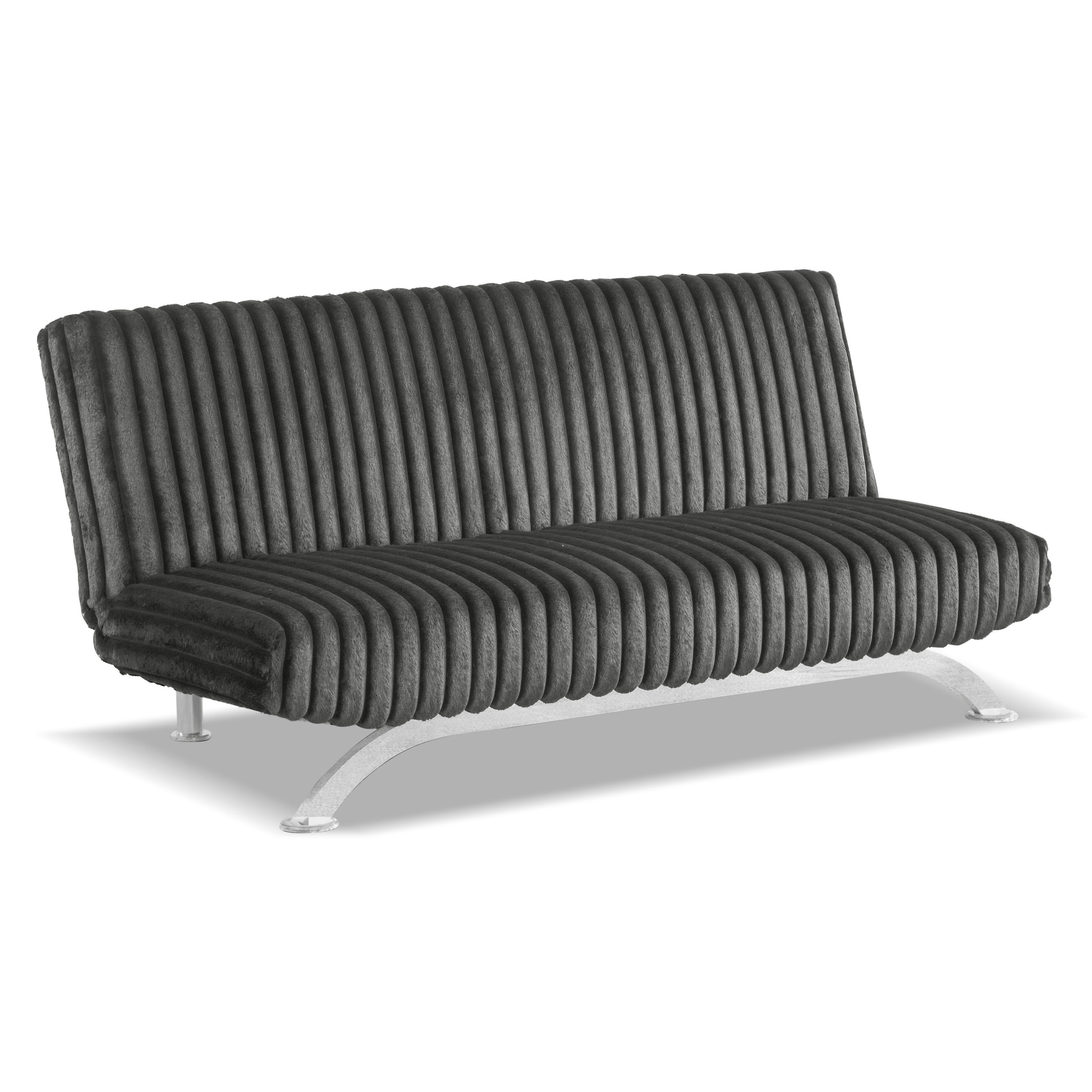 Furniture of America Chrisle Convertible Chenille Futon Sofa Bed, Charcoal Gray