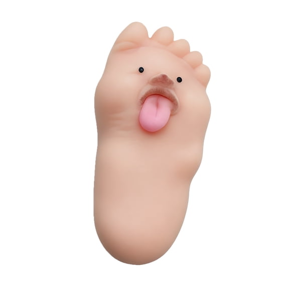 Diceymbol Whimsical Foot with Face Shaped Squishy Stress Reliever Matte Calming for Office Desk Tension Relief 4In