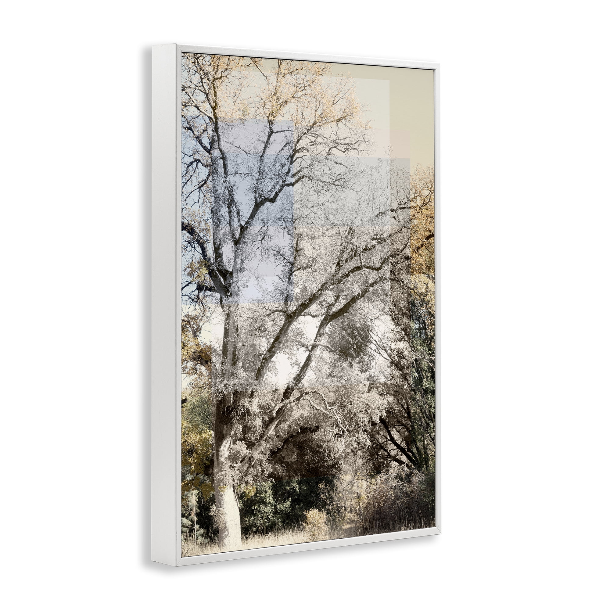 Stupell Industries Tree Collage Layers White Framed Giclee Art, design by Gemma Bardot