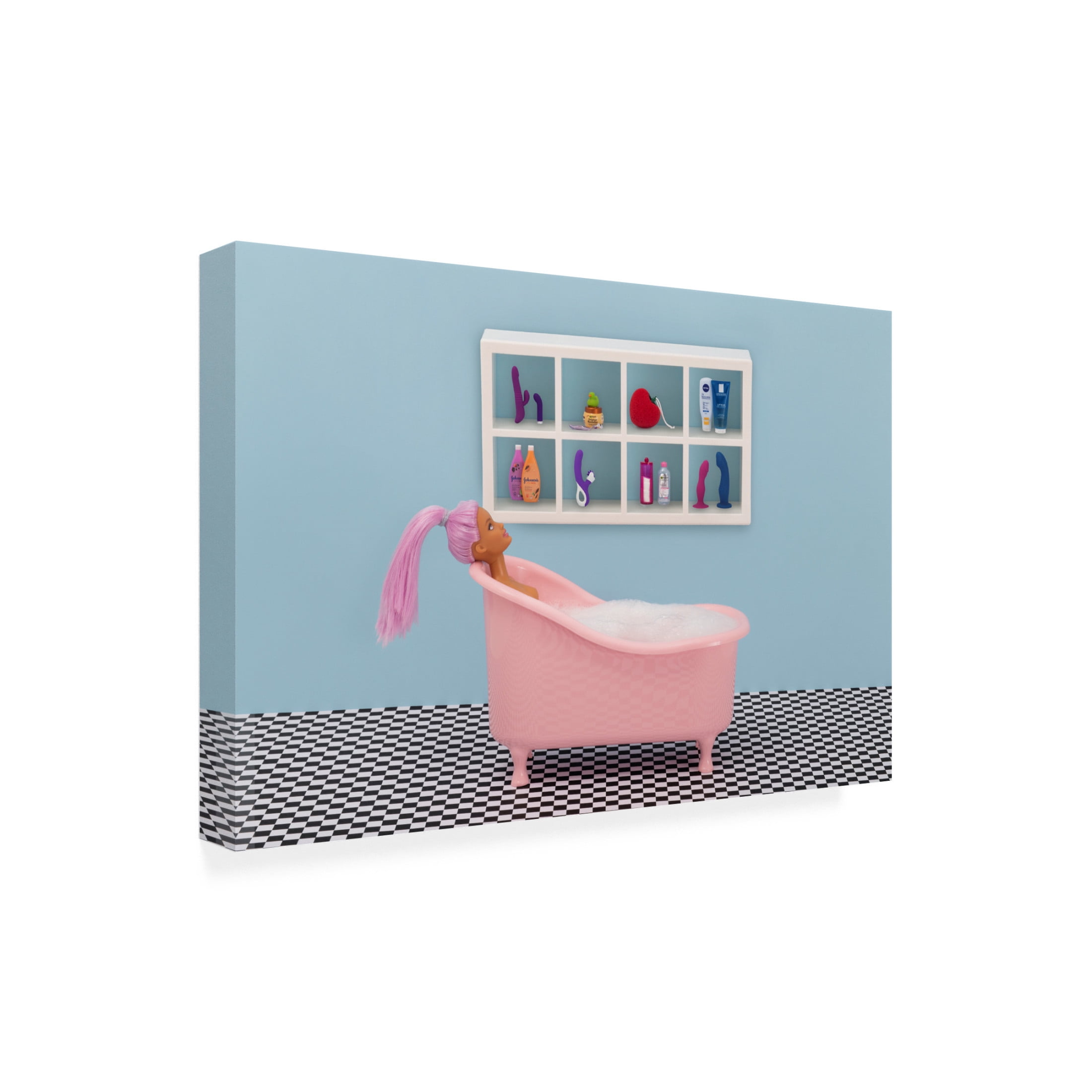 Canvas Wall Art - Julia Ramiro 'Fun At Bath 2.3' Wall Art for Living Room, Bedroom, or Office Décor by Trademark Fine Art - 24 x 16 Inches