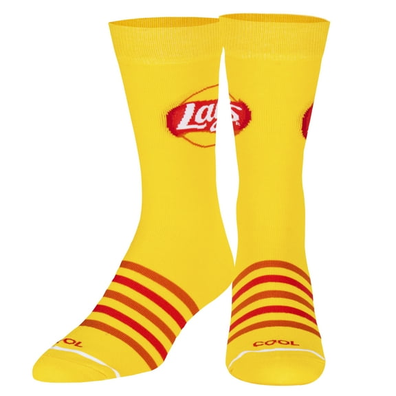 Cool Socks, Lay's Potato Chips Logo, Men's Funny Crew Socks
