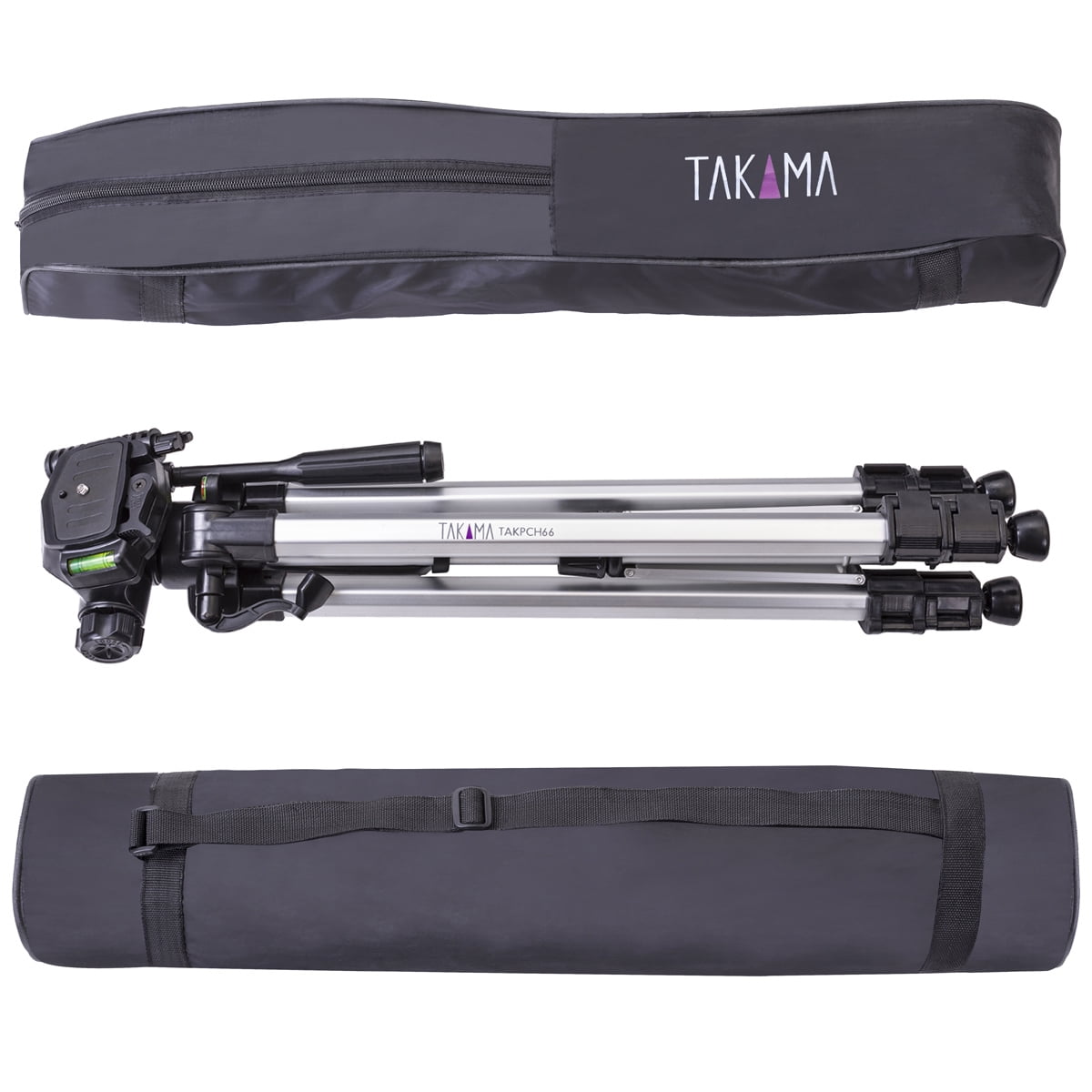 TAKAMA Aluminum Video Tripod With Fluid Head - 75mm Bowl, Extends To 5.5 Feet