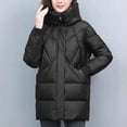 thumbnail image 6 of HTNBO Women Long Quilted Coat Winter Hooded Long Sleeve Puffer Padded Jackets Zip-up Warm Thicken Outerwear Pockets, 6 of 7