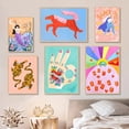 thumbnail image 2 of Pop abstracto divertido Tigre chica Boho Hippie arte de pared pintura en lienzo carteles nórdicos e impresiones imágenes de pared Decoración Para sala de estar de niños, 2 of 4