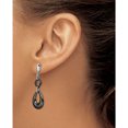 thumbnail image 4 of Stainless Steel Polished With Black Ceramic Post Dangle Earrings Made In China sre1031, 4 of 5