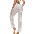 thumbnail image 4 of Lu's Chic Women's Bathing Suit Coverups Crochet Bikini Swimsuit Cover Up Knitted Beach Pants White Medium, 4 of 4