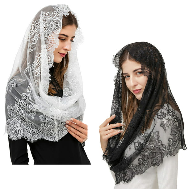 Spanish Style Lace Traditional Vintage Inspired Infinity Shape Mantilla ...