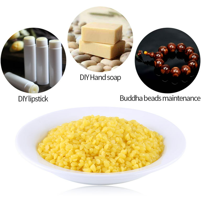 Wuna 5lb Yellow Beeswax Pellets Food Grade Natural Organic Beeswax Triple Filtered Beeswax for Candle Making Beeswax Pastilles for DIY Creams Lotions
