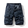 thumbnail image 2 of Eryao Mens Big and Tall Cargo Shorts Knee Length Elastic Waist Pants with Pockets Casual Outdoor Work Hiking Shorts,Blue,40, 2 of 9