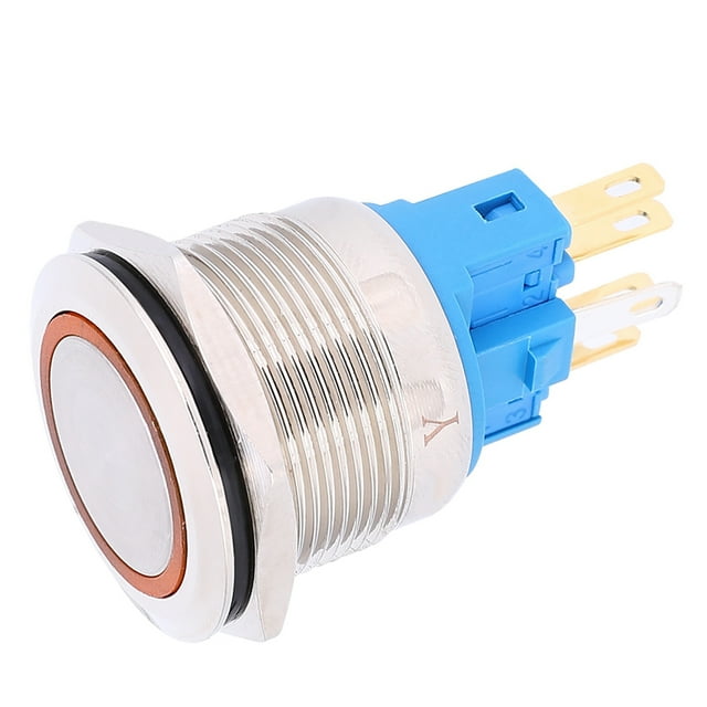 Interruptor de botón de reinicio, 2 piezas de 22 mm DC3-6V interruptor de botón de anillo interruptor de botón de pasador funcionamiento suave VoborMX herramienta