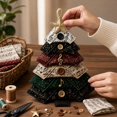 thumbnail image 3 of Layered Fabric Tree Ornament DIY Sewing Kit, DIY Quilted Christmas Tree Kit, 3 of 7