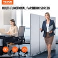 thumbnail image 2 of VEVOR 2FT Room Divider 3 Panel PET Polyester Soundproof Privacy Screen Grey, 2 of 9
