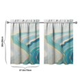 thumbnail image 4 of Vintage BlueGreen Marble Pattern Tier Cafe Curtains for Bathroom Living RV Rod Pocket Window Drapes 2 Panels Set 28"x36" 2 Panels Window Treatment Tiers, 4 of 4