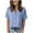 Light Blue, variant on Ecqkame Womens Button Down Tops Turndown Collar Short Sleeve Solid Color Shirt Summer Casual Loose Beach Tops Black-A M