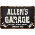 thumbnail image 1 of ALLEN'S Garage Black Grunge Sign 8 x 12 Matte Finish Metal 108120005119, 1 of 1