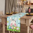thumbnail image 2 of Table Runners 90 Inches Long Dress Scarves, Easter Farmhouse Coffee/Dining/Kitchen Table Runner for Living Room, Spring Easter Eggs Bunny Teal Wooden Grain 13x90 Inch, 2 of 9