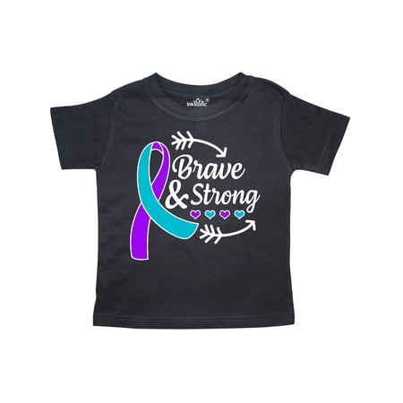 

Inktastic Suicide Prevention Awareness Brave and Strong with Arrows Gift Toddler Boy or Toddler Girl T-Shirt