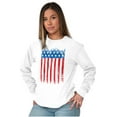 thumbnail image 5 of USA Vertical Distressed American Flag Plus Size Long Sleeve Graphic Tee Shirt Brisco Brands 2X, 5 of 6