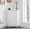 White, variant on Euroco Bathroom Storage Cabinet with Adjustable Shelves, MDF Freestanding Cabinet with Doors for Bathroom, Living Room, or Laundry Room