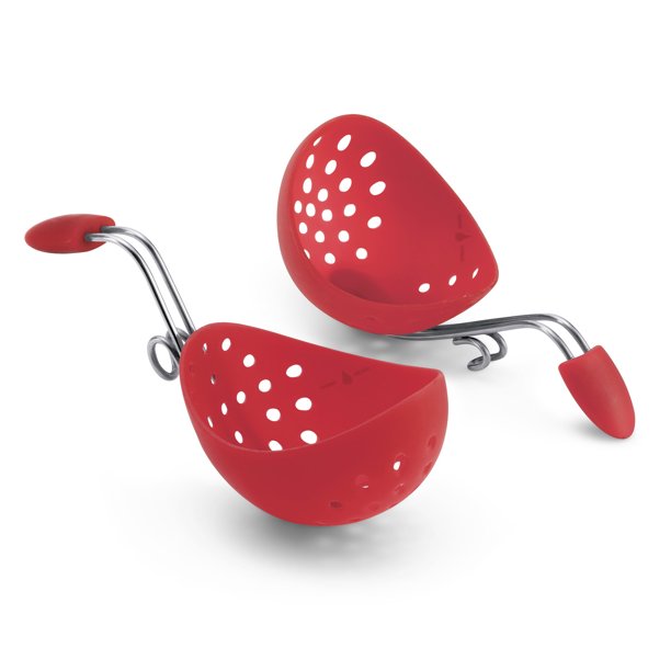 Cuisipro Silicone Egg Poacher Set of 2 With Pan Clips, Red Walmart