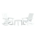 thumbnail image 4 of WestinTrends Ashore 3 Piece Patio Rocking Chair Set, All Weather Poly Lumber Adirondack Rocker Bistro Set Porch Patio Chairs Set of 2 with Large Side Table, White, 4 of 11