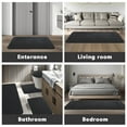 thumbnail image 4 of CHAKME 5 Piece Memory Foam Bath Mat Set Large 20"x46" & 32"x20" Long 24"x17" Small 18"x16" U Shaped Contour 24"x20" Non Slip Machine Washable Super Absorbent Classic Greek Key black, 4 of 7