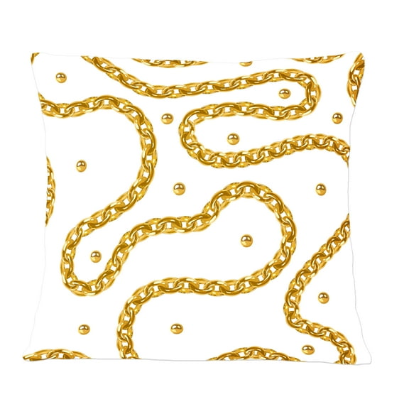 Designart Golden Chain Necklace' Mid-Century Modern Throw Pillow - 12x20