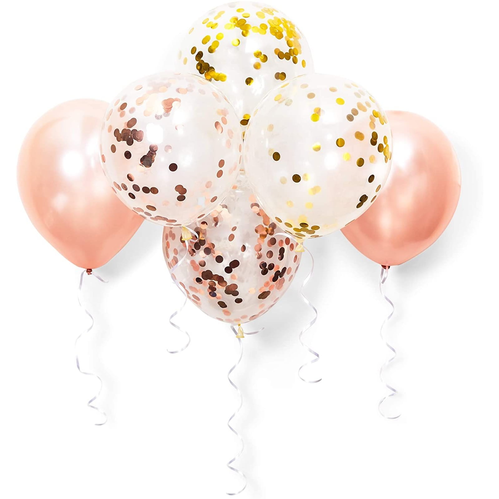 Rose Gold Round Confetti Filled Balloon Helium Birthday Party Wedding Decoration
