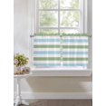 thumbnail image 3 of Half Window Curtains 24 Inches Long, Sage Green Blue Striped Window Treatment Curtain Drapes, Farmhouse Sage Green Stripes Short Curtains Tiers for Kitchen Over Sink, 27.5"x24", 2 Panels, 3 of 7