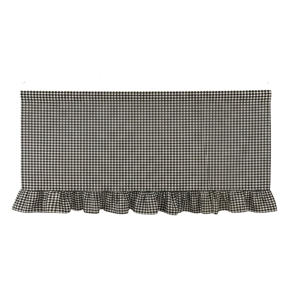 6FT Black & White Checkered Ruffled Table Skirt, Woven Fabric Table Cover for Teacher Desk, Classroom Decor, Race Car Party, Dessert Display, Rectangular Table, 30 x 72 Inch