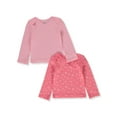 thumbnail image 2 of Hanes Baby Long Sleeve T-Shirt, Ultimate Flexy Knit Tee for Boys & Girls, 4-Pack, Pink Shapes, 12-18 Months, 2 of 3