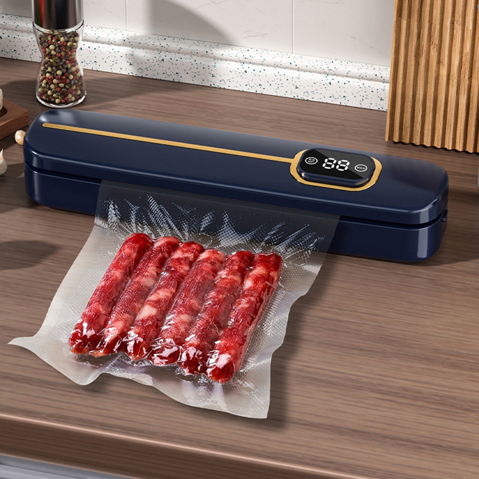 Yrmaups Automatic Vacuum Sealer Machine, Food Saver Bag Sealer Protector for Fresh Food Storage, Electric Vacuum Sealer for Meat Vegetables Fruits, Portable Vacuum Packing Machine for Kitchen Home