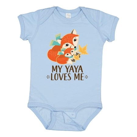 

Inktastic My Yaya Loves Me Cute Fox Gift Baby Boy or Baby Girl Bodysuit