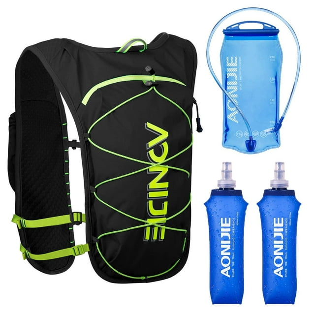 AONIJIE Sac à Dos d'Hydratation de Course avec 2*500ml Flasque Souple, Gilet d'Hydratation Ajustable et Léger pour Randonnée Cyclisme Course Marathon