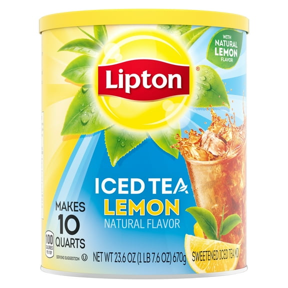 Lipton Iced Tea Mix, Lemon, Makes 10 Quarts (Pack of 6)