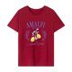 thumbnail image 1 of Camiseta de mujer con cuello redondo y disfraz de verano para desplazamientos, trabajo, compras, viajes Rojo, 1 of 7