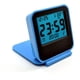 thumbnail image 1 of Mini pequeños despertadores digitales de viaje con luz nocturna LCD, reloj de viaje con pilas, mini reloj de temperatura de bolsillo plegable portátil azul, 1 of 3