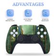 thumbnail image 4 of Skin Sticker for PS5 Slim Standard Disc Digital Edition Console and Controllers Decals for Playstation 5 (Green Gold Marble Modern Luxury,,PS5 Disc Edition), 4 of 5