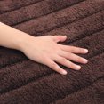 thumbnail image 3 of Unique Bargains Soft Stripe Bathroom Rug Rubber Backing Quick Dry Bath Rug Brown 20" x 32", 3 of 7